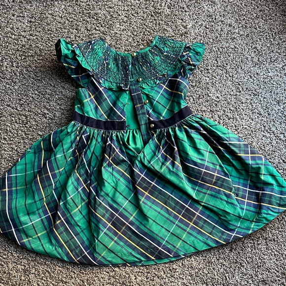 Janie and Jack Plaid Green Kids Dress - Picture 2 of 3